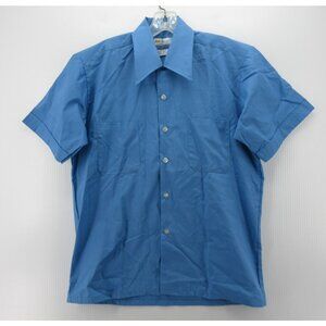 VINTAGE Grants Shirt Medium 6 Button 60s 70s Loop Collar Mod Japan *